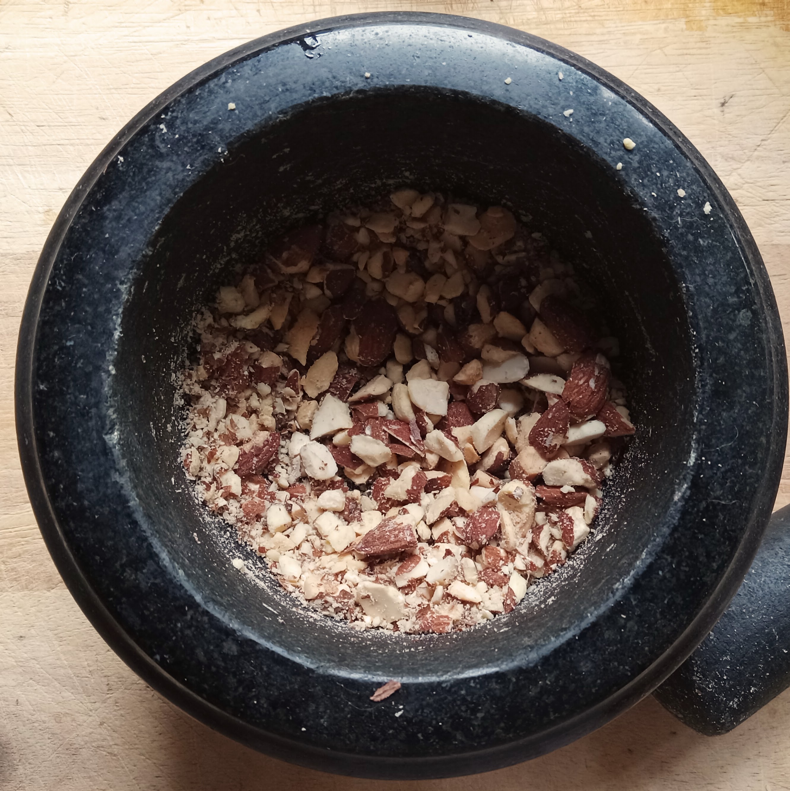 The ingredients for the banana coffee almond cake.