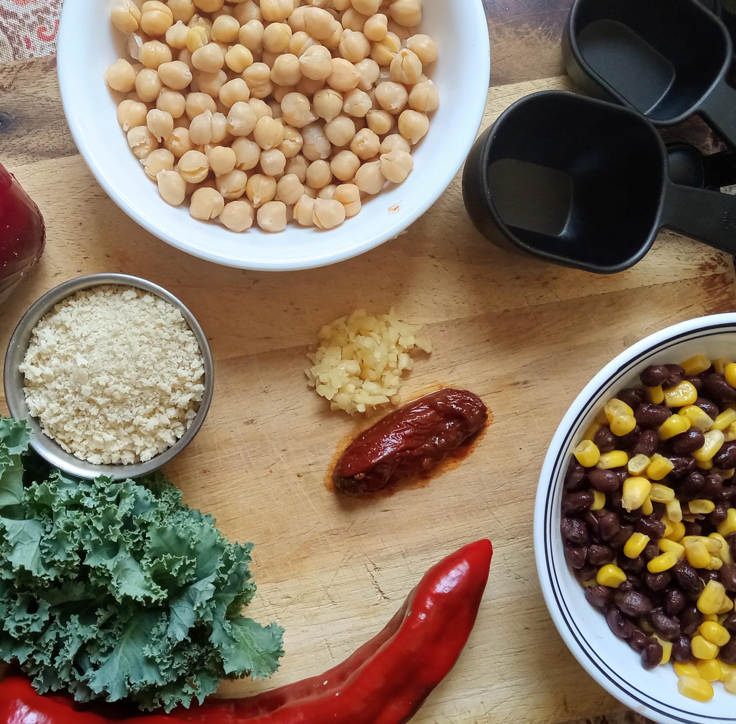 The mixture for chipotle black bean burgers in a bowl.
